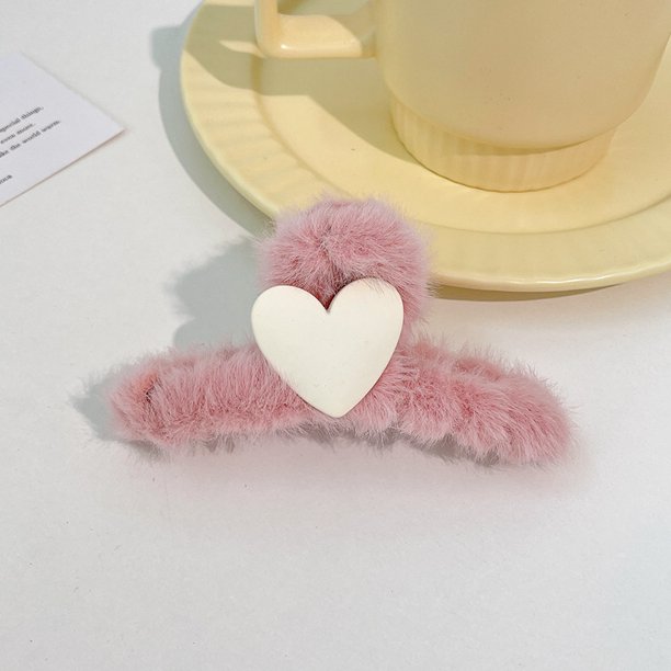 Pinza de pelo grande de felpa para mujer, para otoño e invierno, con lazo, con forma de tiburón, para tocado