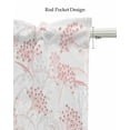 thumbnail image 5 of Pink Flower Leaves Linen Curtain Valance for Bedroom/Bathroom/Kitchen/Living/Dining Room Window,Grey Modern Pastel White Floral Spring Summer Pocket Topper Drapes Decorative Cafe Drapery 42"x18", 5 of 6