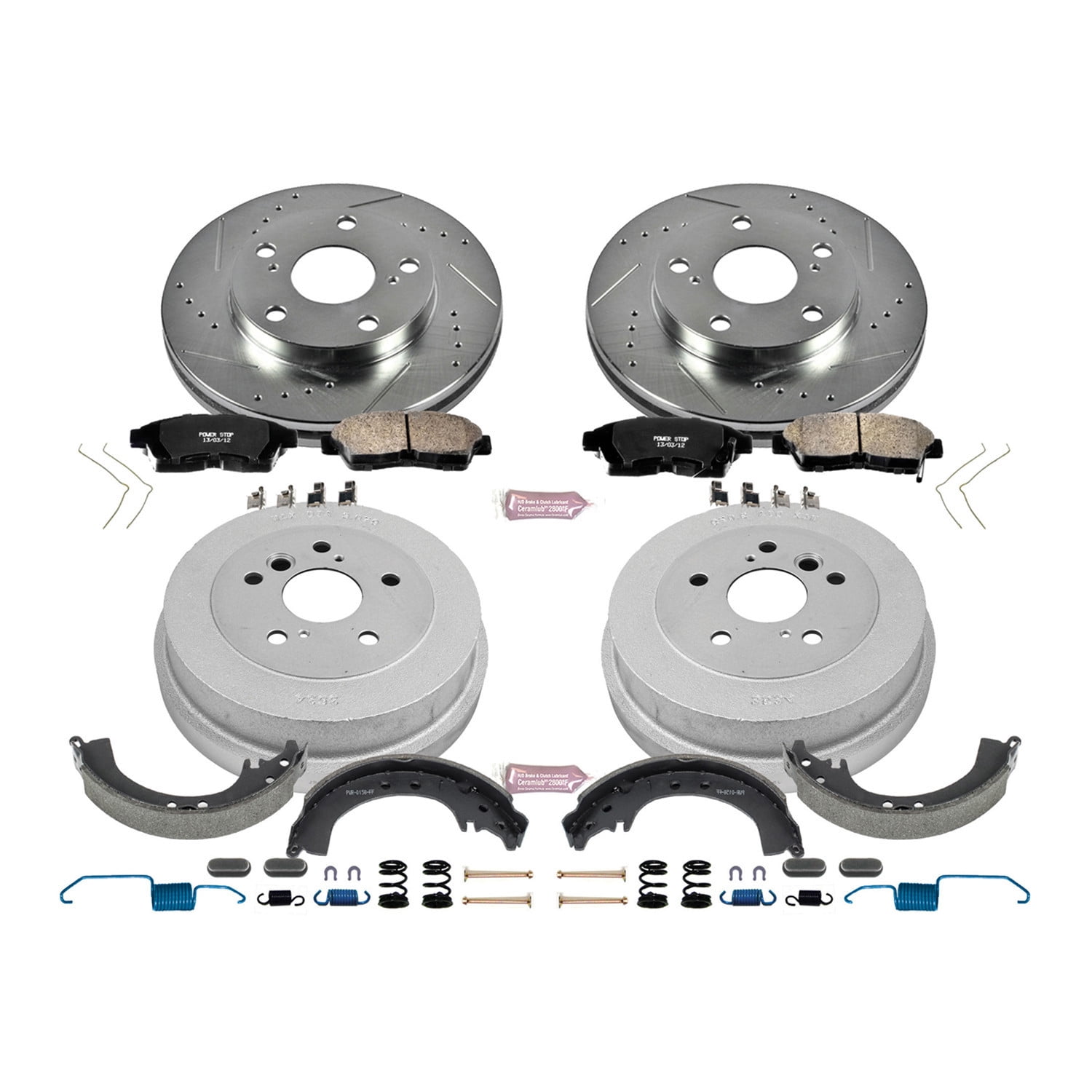 PowerStop Front and Rear Z23 Evolution Sport Brake Pad Rotor Drum and Shoe Kit Fits: TOYOTA Select Models K15059DK