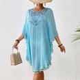 thumbnail image 5 of Cxenplz Women's Swimsuit Coverup Crochet Chiffon Tassel Cover Ups Dress Summer Swimwear Beach Lace Pullover Bathing Suit, 5 of 7