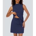 thumbnail image 4 of Conjunto de faldas Casly Lamiit de 2 piezas para mujer, ropa de tenis, azul marino, 4 of 7
