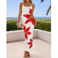 thumbnail image 2 of Vestido largo ZESICA para mujer, estampado floral, tirantes finos, 2 of 8