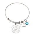 thumbnail image 1 of Xihbxyly Pulsera de Acero Inoxidable para Mamá con Piedra de Nacimiento de Doce Colores Que Se Puede Empujar y Tirar, 1 of 2