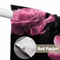 thumbnail image 2 of Pink Rose Kitchen Window Curtains, Swag Curtains Valance for Bedroom Living Room Bathroom, Vintage Abstract Garden Flower Floral Black Rod Pocket Window Curtain Block Drapes 2 Panels 36"x45", 2 of 9