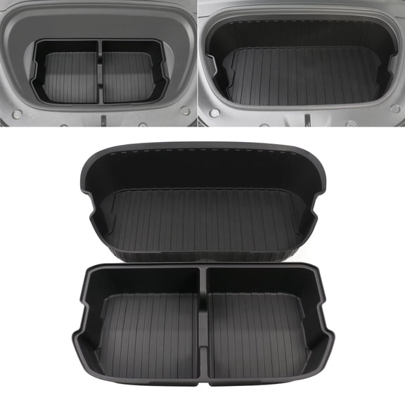 GUANGHUI 2 Pcs Frunk Organizer for Tesla Model Y 2024 2023 2022 2021 Frunk Storage Box Organizer Bins