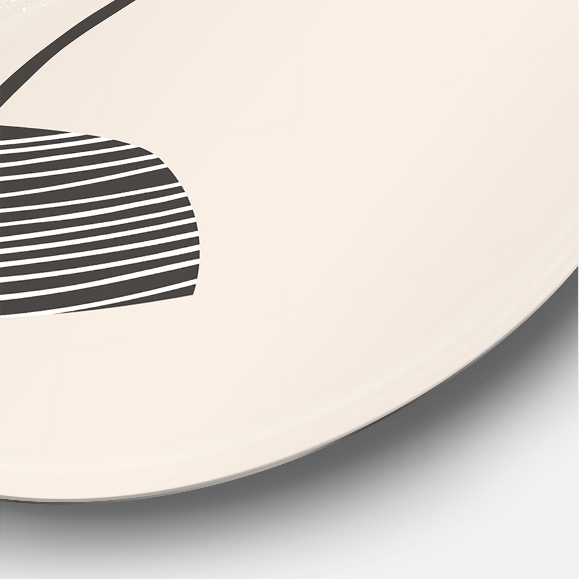 Designart 'Abstract Geometry Shapes and Tropical Palm Leaf III' Modern Circle Metal Wall Art 36x36 - Disc of 36