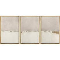 PixonSign Framed Canvas Print Wall Art Set Gray White Duotone Watercolor Pastel Landscape Abstract Shapes Illustrations Modern Art Geometric Mid-Century Modern Cozy for Bedroom - 16"x24"x3 Natural