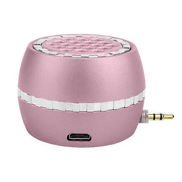Rose Gold Portable Speaker, Mini Mobile Phone Speaker with 3.5mm AUX Audio Interface in Micro USB Port