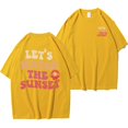 thumbnail image 1 of Let's Watch The Sunset Camiseta con estampado de letras para hombre, Camiseta de algodón transpirable de manga corta, camiseta de Hip-Hop de calle de gran tamaño de verano xuanjing  unisex, 1 of 2