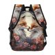 thumbnail image 4 of Easygdp Romantic Flower Fox Mochila Ergonómica Versátil para Laptop - Múltiples Bolsillos, Correas Ajustables, Unisex para Escuela, Viajes y Actividades al Aire Libre-One Size, 4 of 5