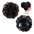 thumbnail image 3 of Extensiones de moño de pelo ondulado rizado desordenado moños de dona postizo peluca postizo, 3 of 4
