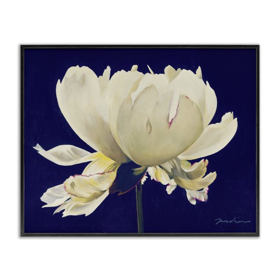 Stupell Industries Contemporary Flower Bulb White Blue Black Framed Giclee Art, 20 x 16, by Liz Jardine