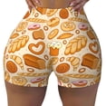 thumbnail image 2 of Fuzoiu Various Bread Print Women's Workout Shorts,Workout Biker Shorts Women,Exercise Fitness Shorts,Scrunch Short, Athletic Shorts for Gym Yoga Running Sport Active-X-Large, 2 of 8