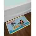 thumbnail image 2 of Aloha Bath Mat, Grungy Effect Vintage Design of an Island with Brunette Long Haired Hawaiian Lady, Plush Bathroom Decor Mat with Non Slip Backing, 29.5" X 17.5", Multicolor, by Ambesonne, 2 of 2