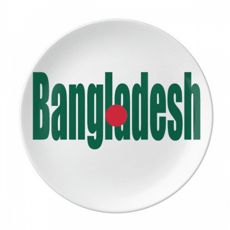 

Bangladesh Country Flag Name Plate Decorative Porcelain Salver Tableware Dinner Dish