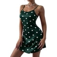 thumbnail image 3 of HVOBTTY Women's Sleeveless Camisole Nightgowns Love Print Satin Silk Short Sleepshirts Dress, XXL, 3 of 5