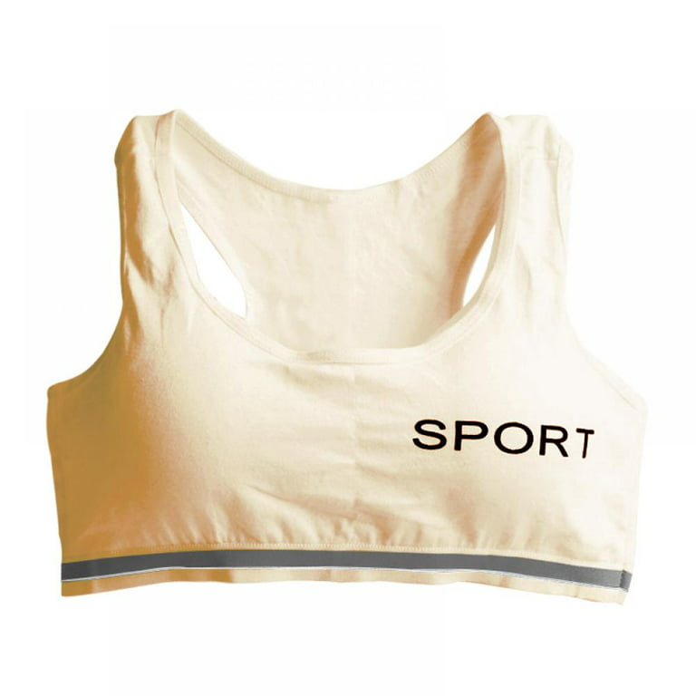 Puberty Girls Sports Bra Teens Training Bra No Trace Casual Bra Vest-style  Underwear Seamless Stretch Bra,5pcs