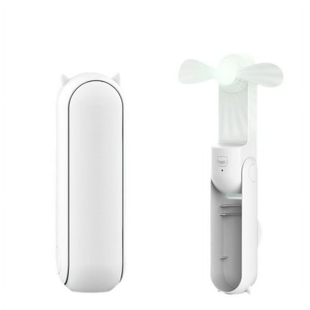 

Handheld mini fan 3-in-1 handheld fan USB rechargeable small pocket fan 12-19 hours with power bank flashlight portable fan suitable for travel/summer/concerts/eyelashes gift for women (white)
