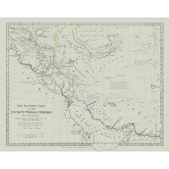Historic Map - Persian Empire Eastern - Long 1831 - 29.04 x 23 - Vintage Wall Art