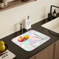 thumbnail image 5 of Yayeee Dish Drying Mat for Kitchen Counter 18" x 24" Microfiber Super Absorbent Coffee Decorative Pad, Purple Geometric, 5 of 9