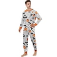 thumbnail image 3 of Halloween Family Pajamas Matching Set - 2 Piece Halloween Ghost with Pumpkin Print Top & Pants Sleepwear for Family Halloween Nights Blue Pajamas for 2XL Pjs, 3 of 5