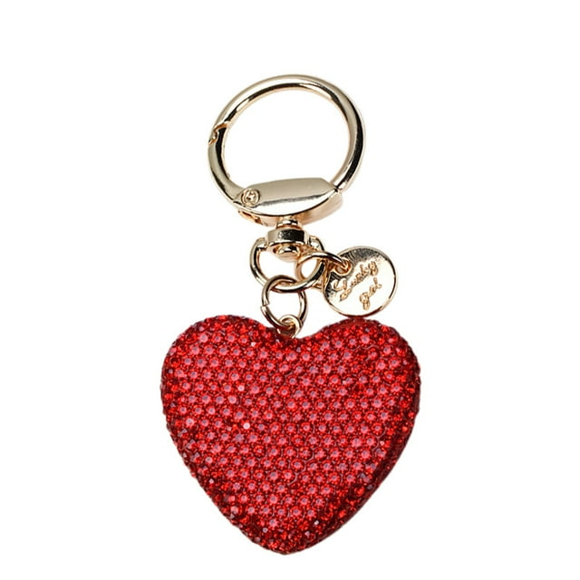 Hearth & Gear Encrusted Heart Keychain Encrusted Car Key Pendant Girls' Accessory Bag Heart