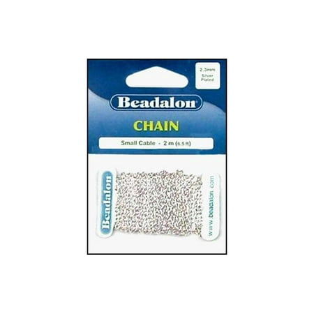 - Beadalon 2.3mm Silver Plated Steel Small Chain, 1 Each