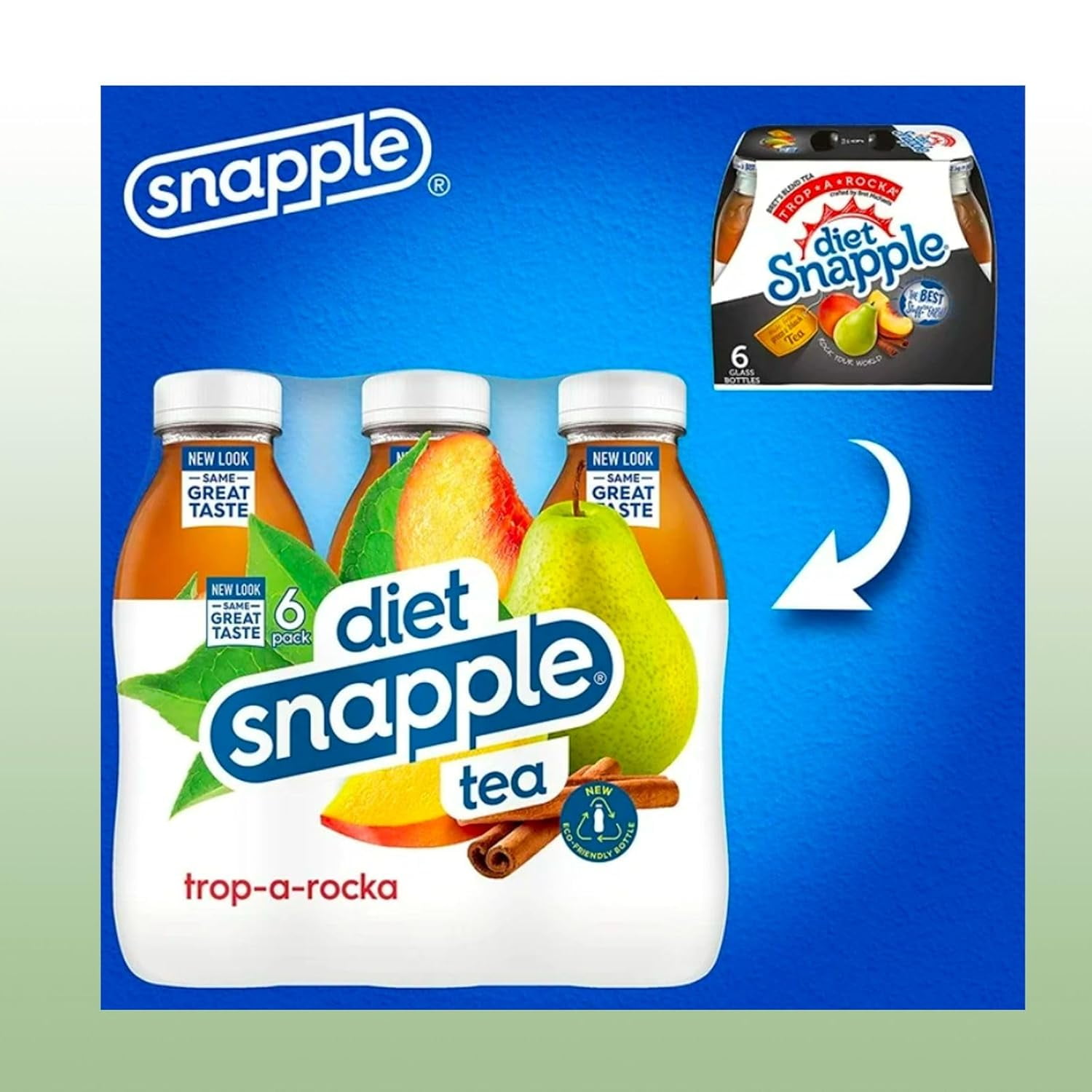 Snapple Zero Sugar Trop-a-Rocka All Natural Fruit Juice Drink, 16 fl oz Plastic Bottles, 16-Pack