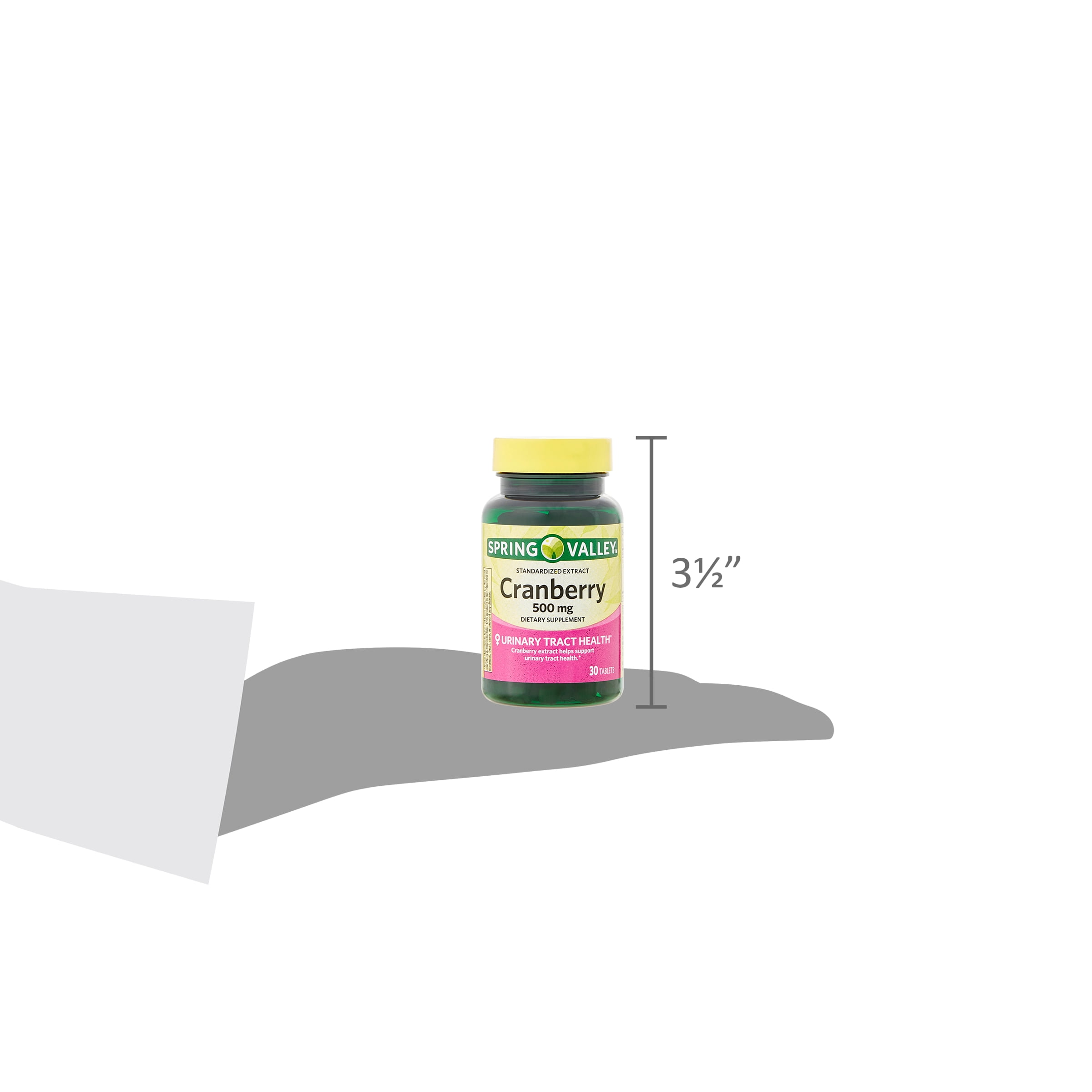 (3 pack) Spring Valley Standardized Ext Cranberry Urinary Tract Health Tablets, 500 mg, 30 Count