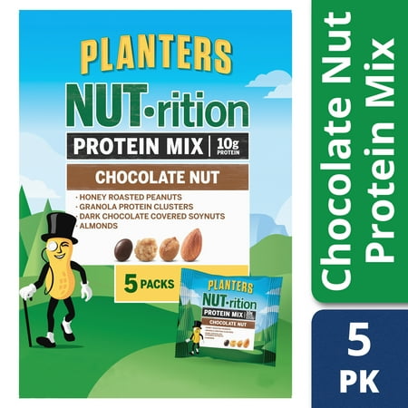 Planters NUT-rition Chocolate Nut Protein Mix, 5 - 1.72 oz Bags