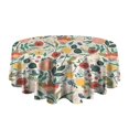 thumbnail image 5 of Pioneer Flower Floral Print Pattern Round Tablecloth 60"x60",Wrinkle Wipeable Table Cloth for Kitchen Dining Room Picnic Patio Party, 5 of 6