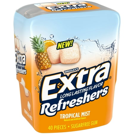 EXTRA Refreshers Tropical Mist Chewing Gum, 40 Pieces.