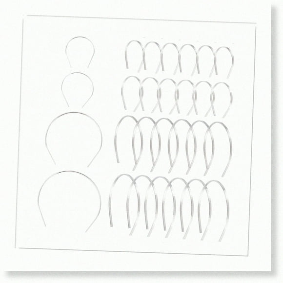 Silver Doll Hair Hoop Set - 24 Pack for 7-8inch BJD Dolls. Create Stylish Hair Accessories with Plain Metal Headbands, Hairbands, and Hoops. Perfect for DIY Tiara and Hair Bands.