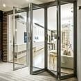 thumbnail image 2 of KaMic 144" x 96" 5 Panels Alumium Folding Door In Black, Folded Out From Left To Right, 2 of 4