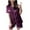 Purple, variant on yillto Women Pajama Sets Loungewear Satin Short Sleeve Button down Tops and Sleepwear Shorts 2 Piece