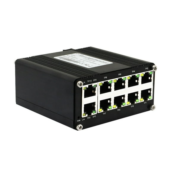 Mini Industrial 10 Port PoE Gigabit Ethernet Switch Industrial Switch Ethernet 10/100/1000Mbps RJ45 DIN Rail IP40