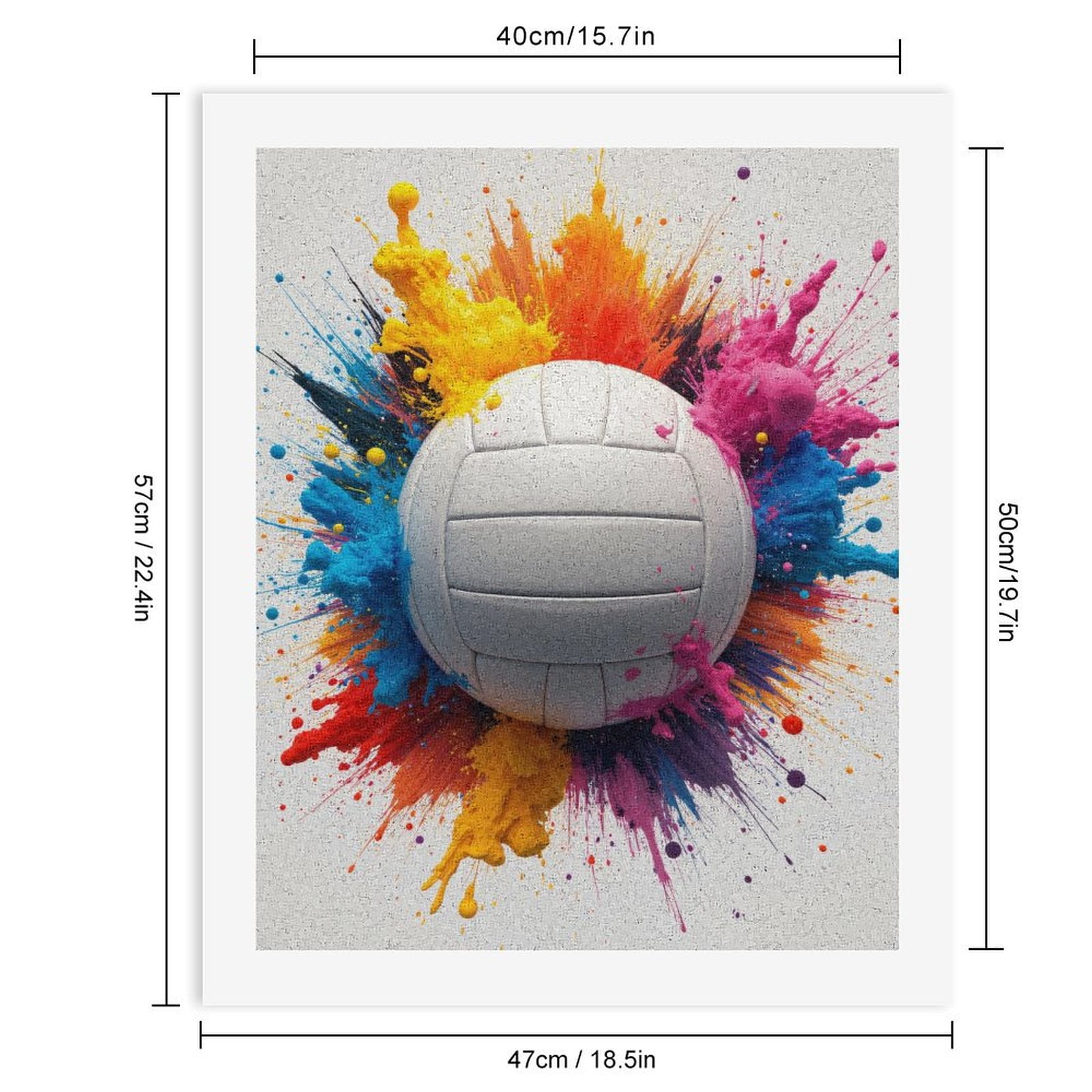 Paint by Numbers Kit for Adults, Colorful Volleyball Paint Splash Paint by Numbers, Easy Paint by Numbers Kit for Adults Beginner, DIY Adult Paint by Number Kits on Canvas, Home Decor