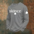 thumbnail image 2 of IWRICH Men's Shamrock Printed T Shirts Fashion St. Patrick's Day Waffle Long Sleeve Tees Plus Size Slim Fit Tops Grey S, 2 of 3