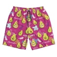 thumbnail image 3 of Uemuo Green Avocado Pattern Men's Swim Trunks Hawaiian Beach Bathing Suit Swimsuits Beach Quick-Dry Shorts with Pockets-, 3 of 9