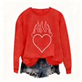 thumbnail image 4 of Sweatshirt For Women Valentines Shirts Love Heart Graphic Long Sleeve Funny Sweater Pullover Tops Festival Red Sweatshirt Hoodies For Women, 4 of 4