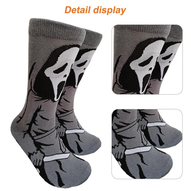 3uds. Calcetines de tubo casuales de Halloween Calcetines de terror transpirables para vestido de fiesta de disfraces(3)