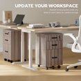 thumbnail image 4 of HOMCOM 3 Drawer File Cabinet with Hanging Bars for Letter A4 Size, Grey, 4 of 10