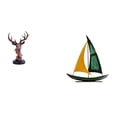 thumbnail image 1 of Figura de cabeza de ciervo,Adorno de cabeza de ciervo,estatua de animal decorativa,Figura de cabeza de ciervo para decoración de mesa creativa,Figura de velero,Escultura de velero de hierro, 1 of 8