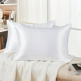 thumbnail image 3 of Home Soft Things 32 Momme Silk Cotton Pillow Sham Pillow Cover 1 piece- White- 20"x36", 3 of 7