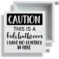 thumbnail image 4 of Zomyto 7x7 Inch Farmhouse Caution This is a Kids Bathroom Wooden Box Sign Wood Block Tabletop Sign, 4 of 8