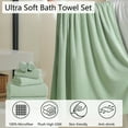 thumbnail image 3 of Jessy Home 4 Pack Oversized Bath Sheet Towels 700 GSM Ultra Soft Light Green Bath Towel Set, 3 of 8