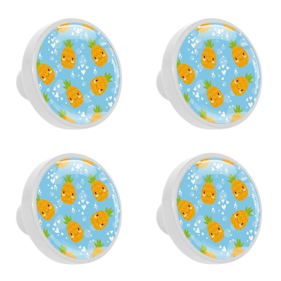 4 Pcs Pineapple Knobs for Kitchen Cabinet Cupboard Dresser Bookcase Drawer Pulls Handles Round Home Decor
