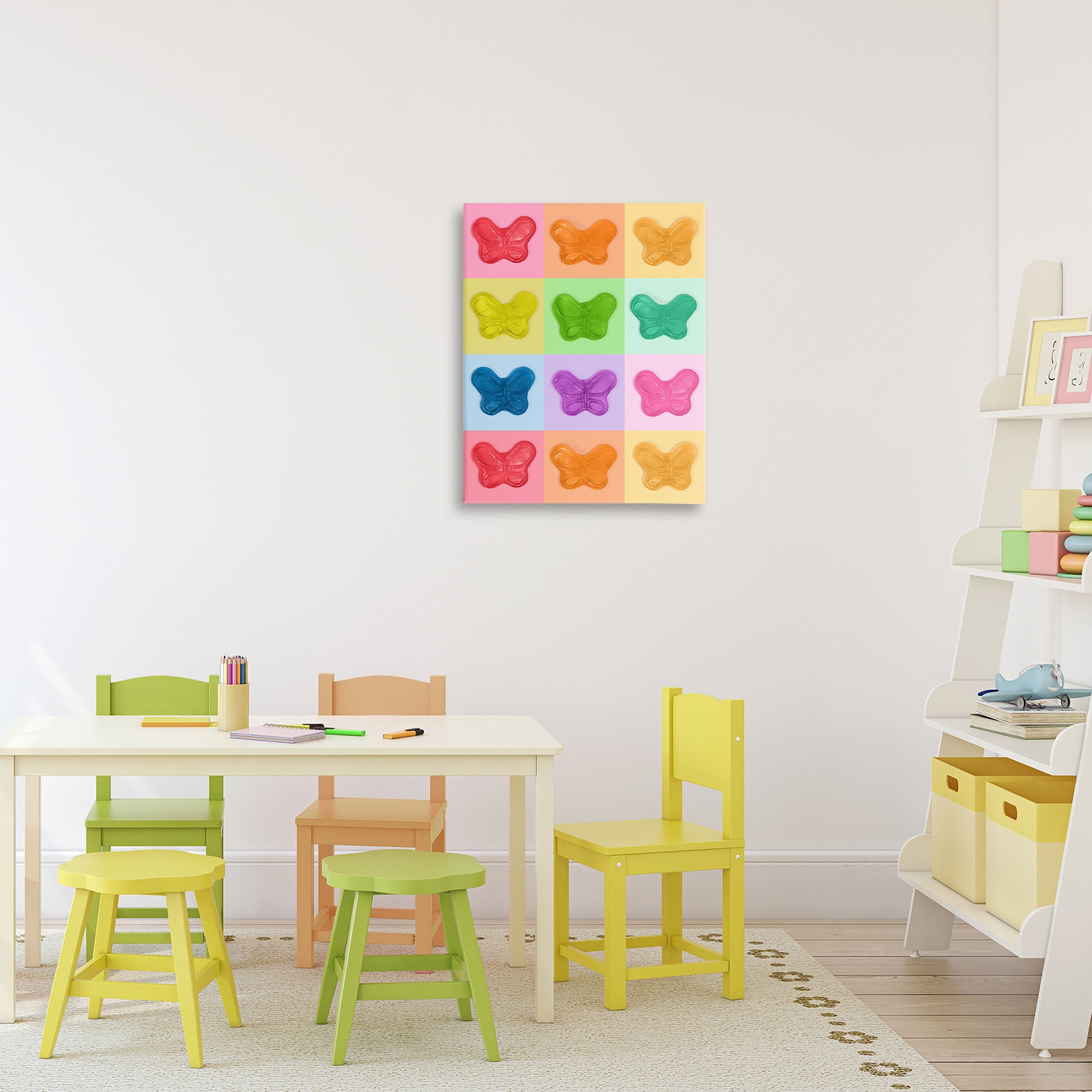 Stupell Industries Colorful Butterflies Candy Canvas Wall Art, design by LISH Creative