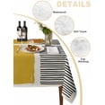 thumbnail image 5 of Yellow Suqare Tablecloth - 54 x 54 Inch, Modern Painting Farmhouse Striped Abstract Art Waterproof & StainResistant Tablecloth, Washable Oil-proof Table Cover for Dining/Party/Wedding/Camping/Buffet, 5 of 9