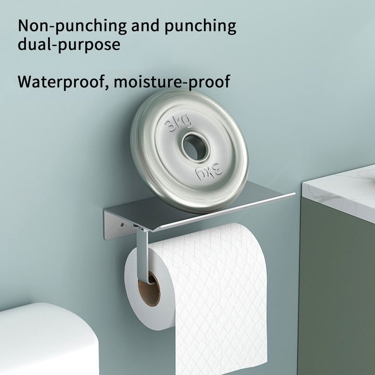 Toilet Paper Holder Wall Mount - Stainless Steel Rustproof Single Arm Holder For Bathroom & Kitchen (Brushed Nickel)